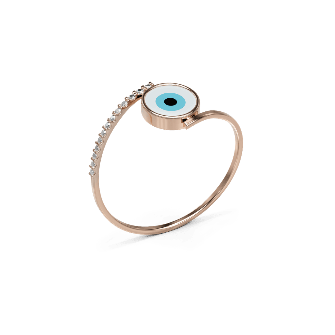 18K Evil eye Gold Ring